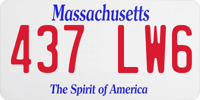 MA license plate 437LW6
