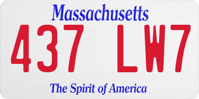 MA license plate 437LW7