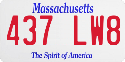 MA license plate 437LW8