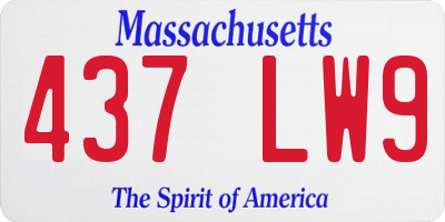 MA license plate 437LW9
