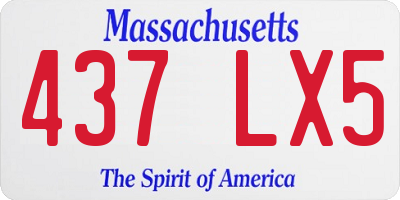 MA license plate 437LX5