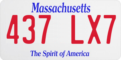 MA license plate 437LX7