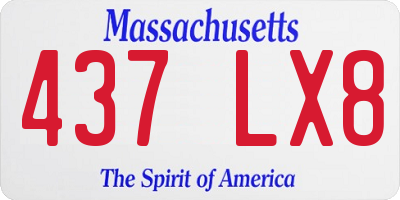 MA license plate 437LX8