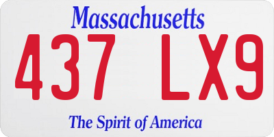 MA license plate 437LX9