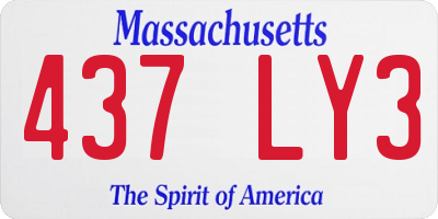 MA license plate 437LY3