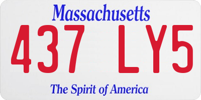 MA license plate 437LY5