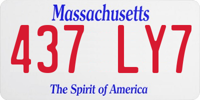 MA license plate 437LY7