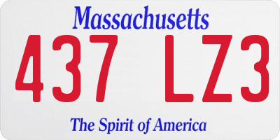 MA license plate 437LZ3