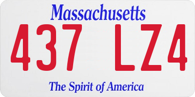 MA license plate 437LZ4