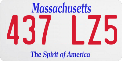 MA license plate 437LZ5