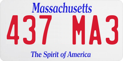 MA license plate 437MA3