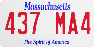 MA license plate 437MA4