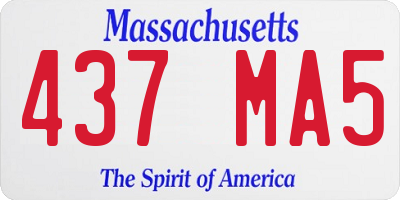 MA license plate 437MA5