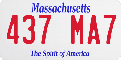 MA license plate 437MA7