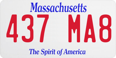 MA license plate 437MA8