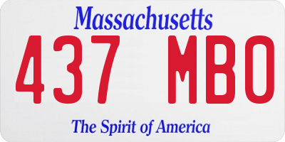 MA license plate 437MB0