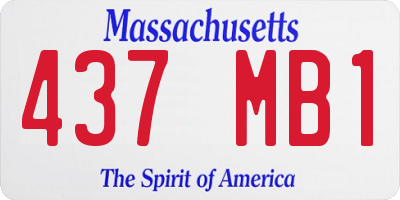 MA license plate 437MB1