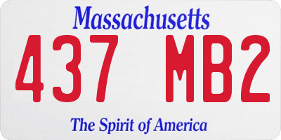 MA license plate 437MB2