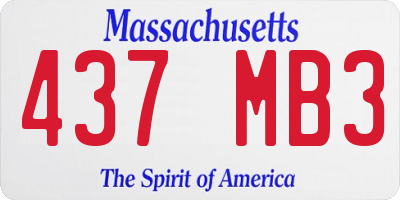 MA license plate 437MB3