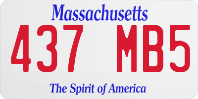 MA license plate 437MB5