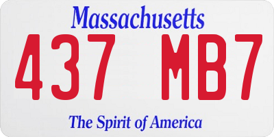 MA license plate 437MB7