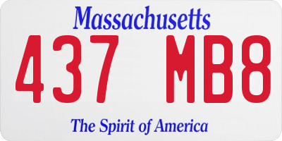 MA license plate 437MB8