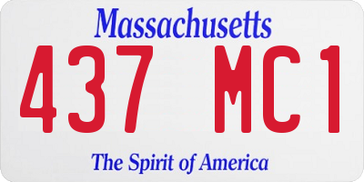 MA license plate 437MC1