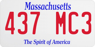 MA license plate 437MC3