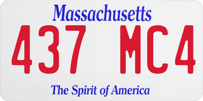 MA license plate 437MC4