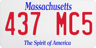 MA license plate 437MC5