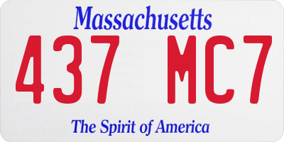 MA license plate 437MC7