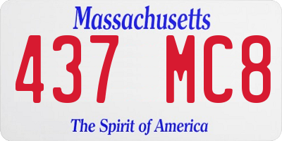 MA license plate 437MC8