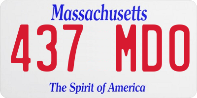 MA license plate 437MD0