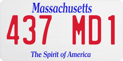 MA license plate 437MD1