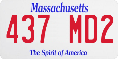 MA license plate 437MD2