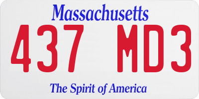 MA license plate 437MD3