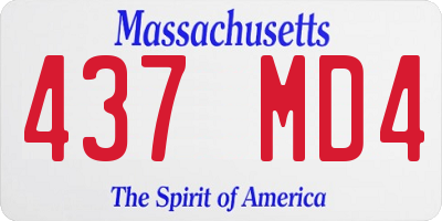 MA license plate 437MD4