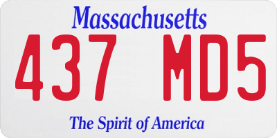 MA license plate 437MD5