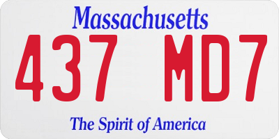 MA license plate 437MD7