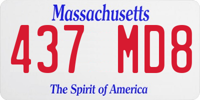 MA license plate 437MD8