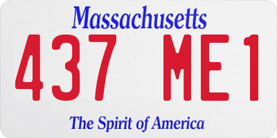MA license plate 437ME1