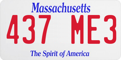 MA license plate 437ME3