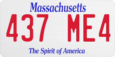 MA license plate 437ME4