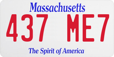 MA license plate 437ME7