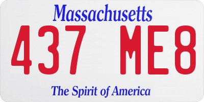 MA license plate 437ME8