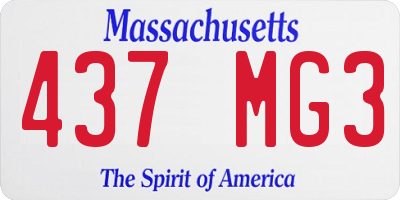 MA license plate 437MG3