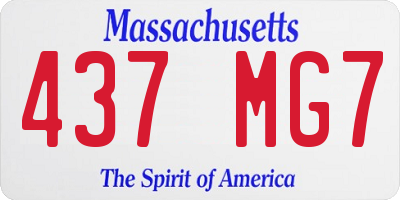 MA license plate 437MG7