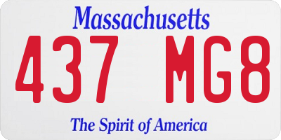 MA license plate 437MG8