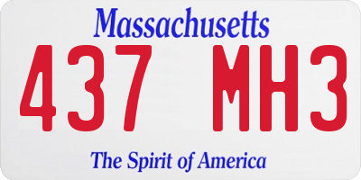 MA license plate 437MH3
