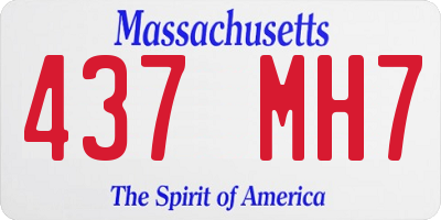 MA license plate 437MH7